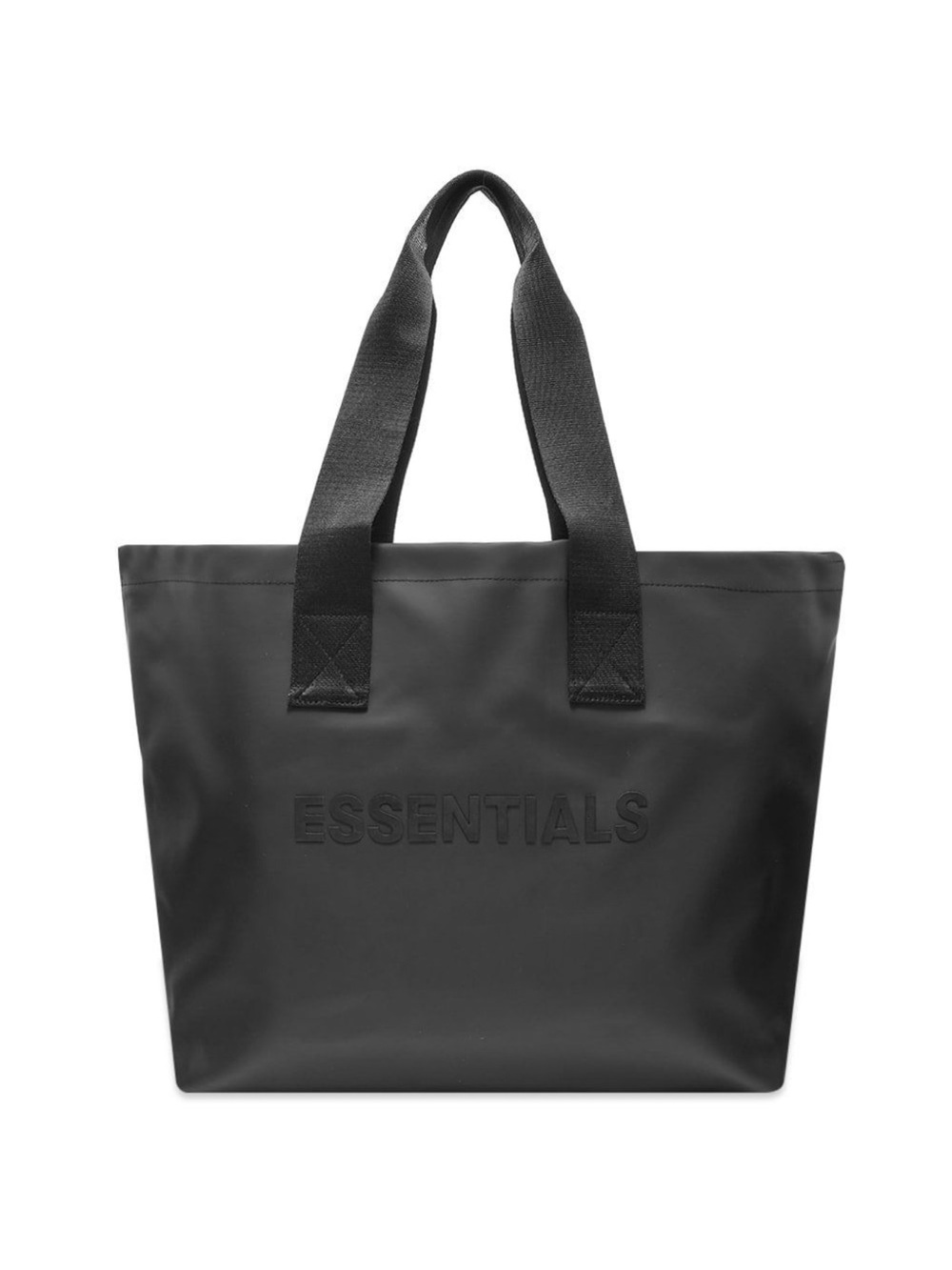 ESSENTIALS Black Embossed Tote Bag